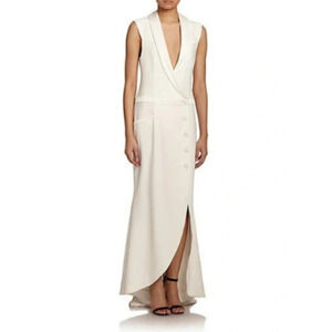 Haute Hippie Tuxedo Gown In Swan Size Medium